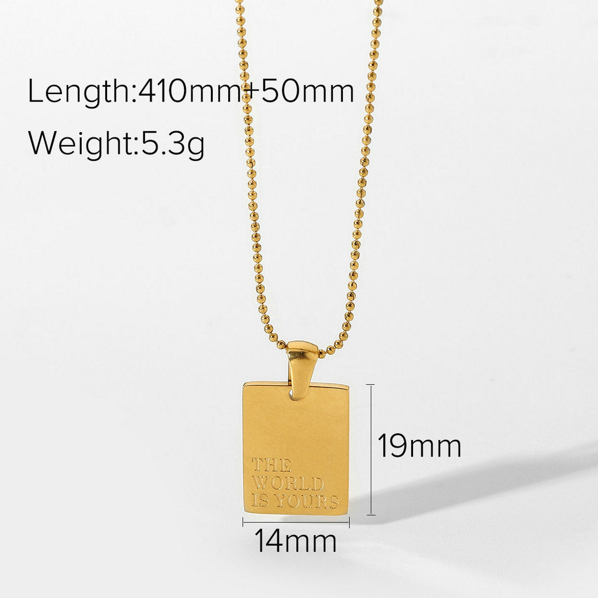 Character Engraving Pendant Necklace
