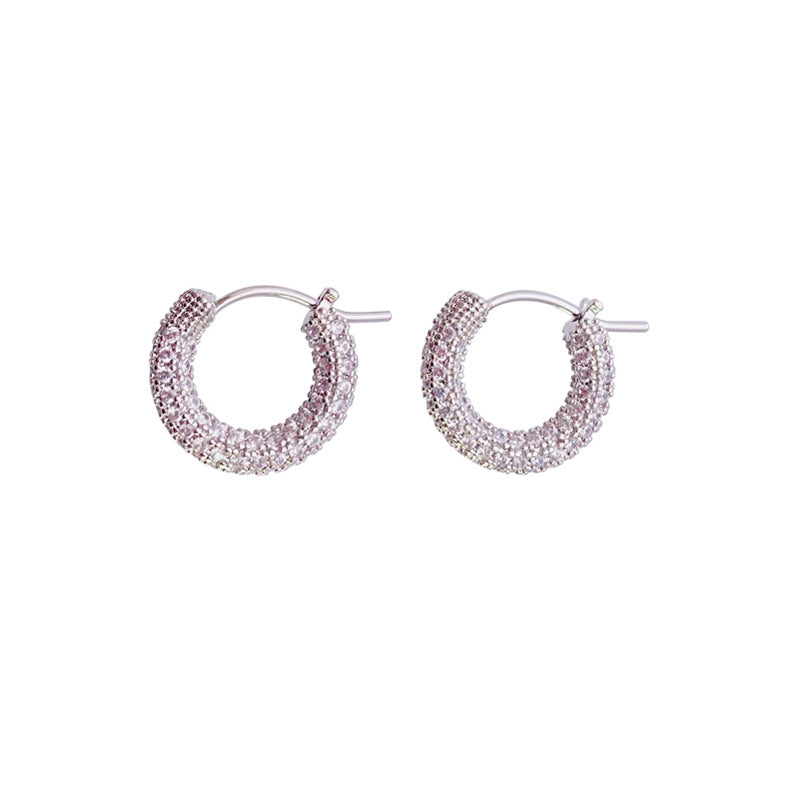 Full Zircon Hoop Earrings