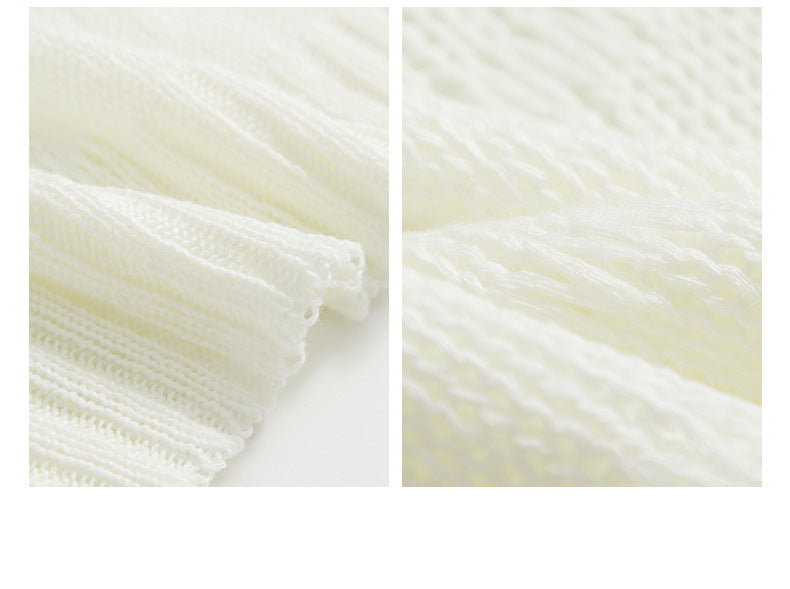 Schulterfreies Strickoberteil mit Neckholder