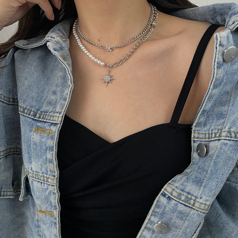 Star Pendant Double Layered Necklace