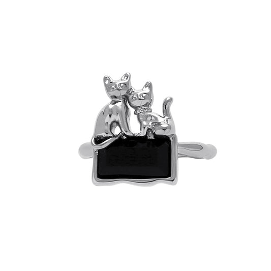 Metallischer offener Katzenring