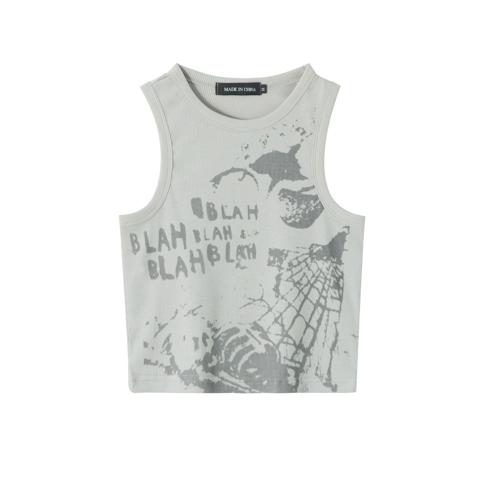 Minimalist Hip-Hop Printed Tank Top