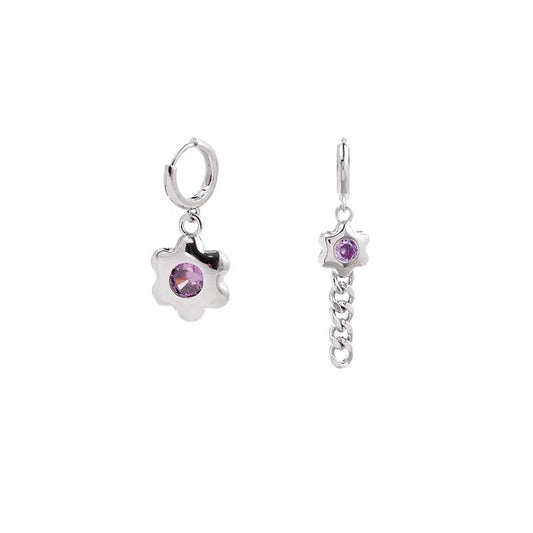 Niche Design Süße und coole rosa Zirkon-Ohrstecker