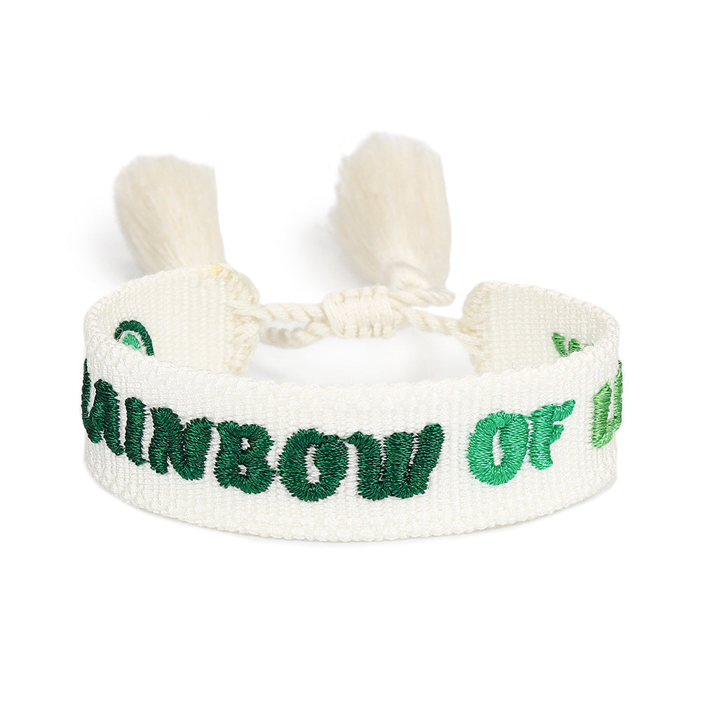 Handwoven Adjustable Bracelet-- Wish you lucky